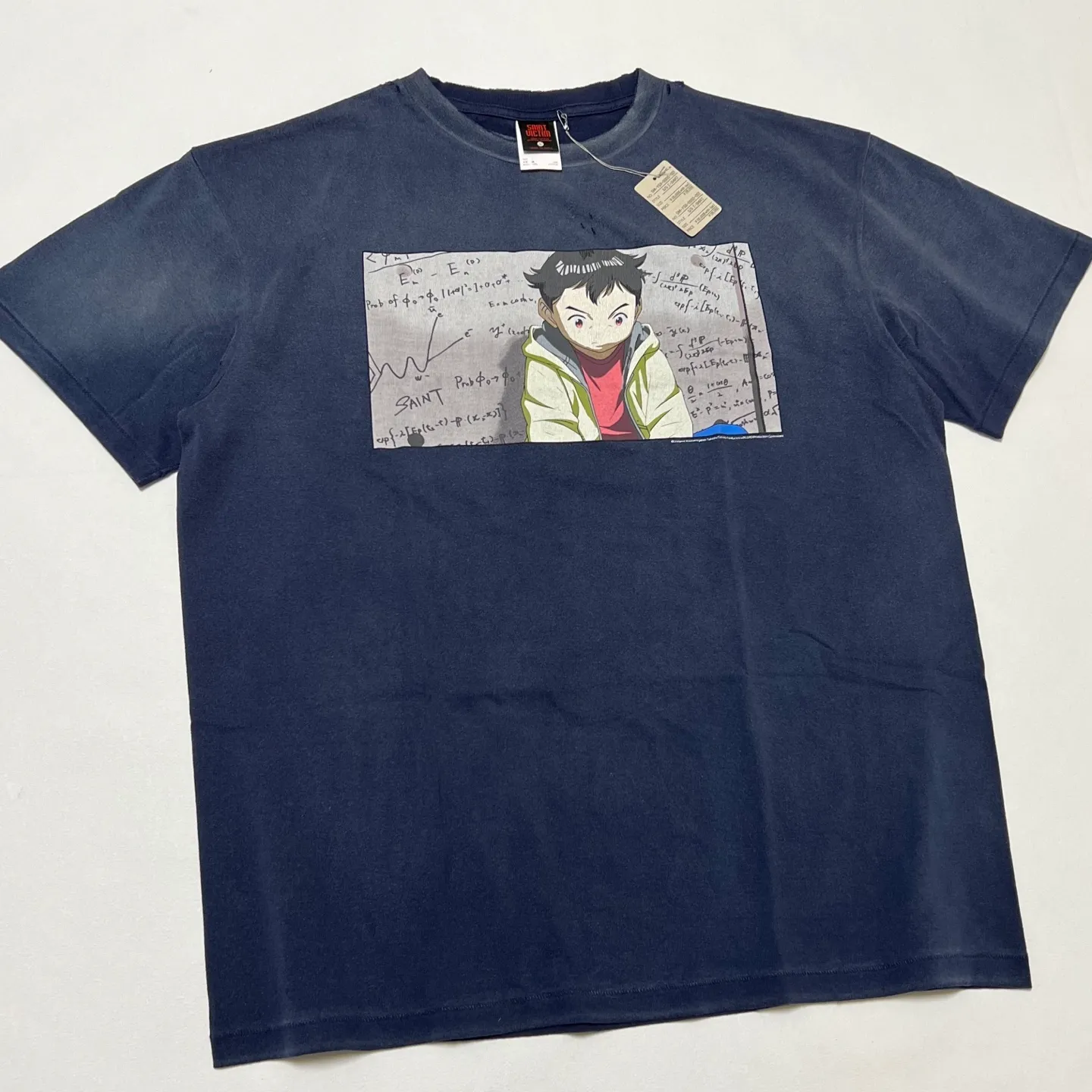 PLUTO x SAINT Mxxxxxx PLUTO SS TEE/Pluto co-branded retro tee Pluto distressed hole short sleeves Washed blue S-XL The washing and destruction process has reached the highest peak in the history of the brand. The real thing is quite good. This tee is derived from Osamu Tezuka's landmark masterpiece. Customized original unanimous co-branded main mark/wash mark. Original consistent cylindrical OE yarn fabric